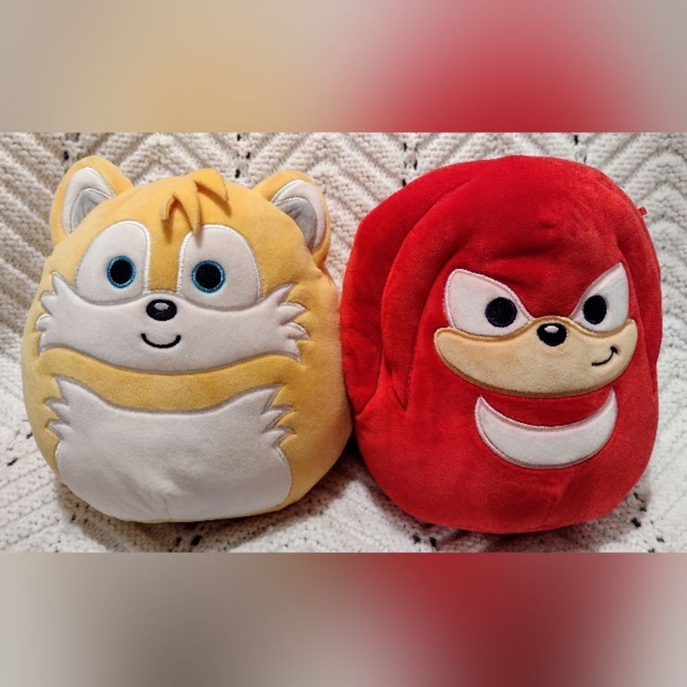 Squishmallow Tails And Knuckles Plush Sonic The Hedgehog 2023 Stuffed Sega 8"